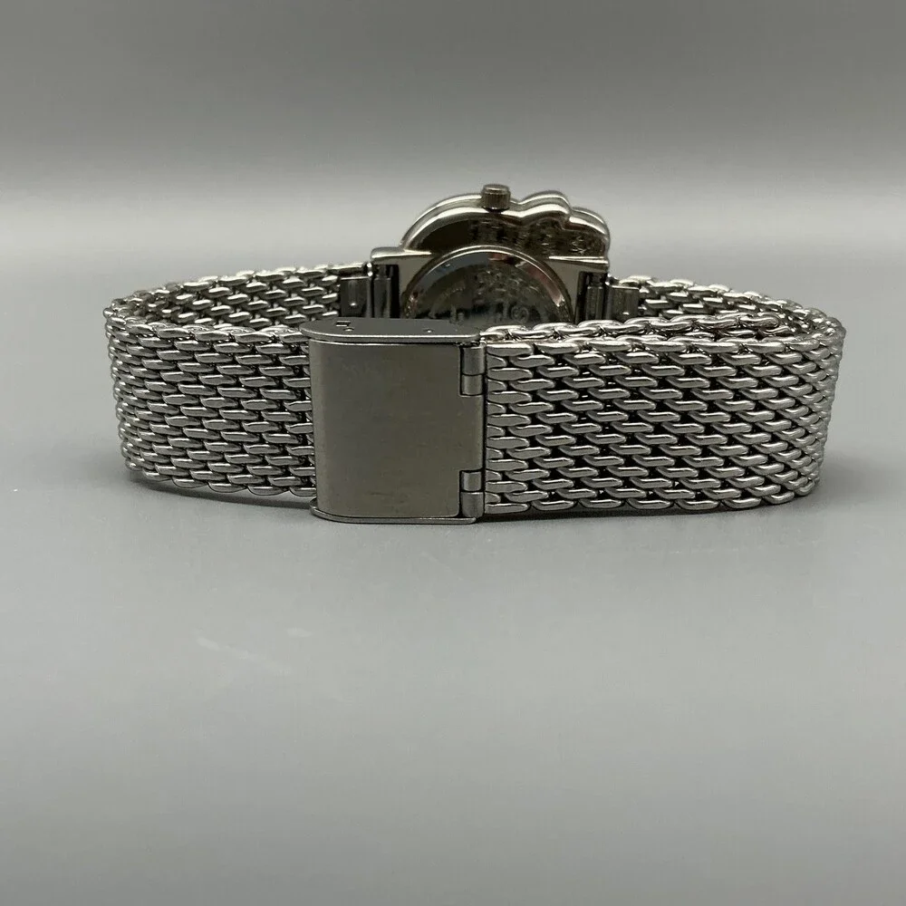 Sanrio Hello Kitty HK685D Womens Watch 31mm Silver Dial Mesh Bow New Battery